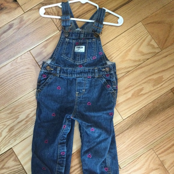 Other - Oshkosh Jean Pink Heart Overalls